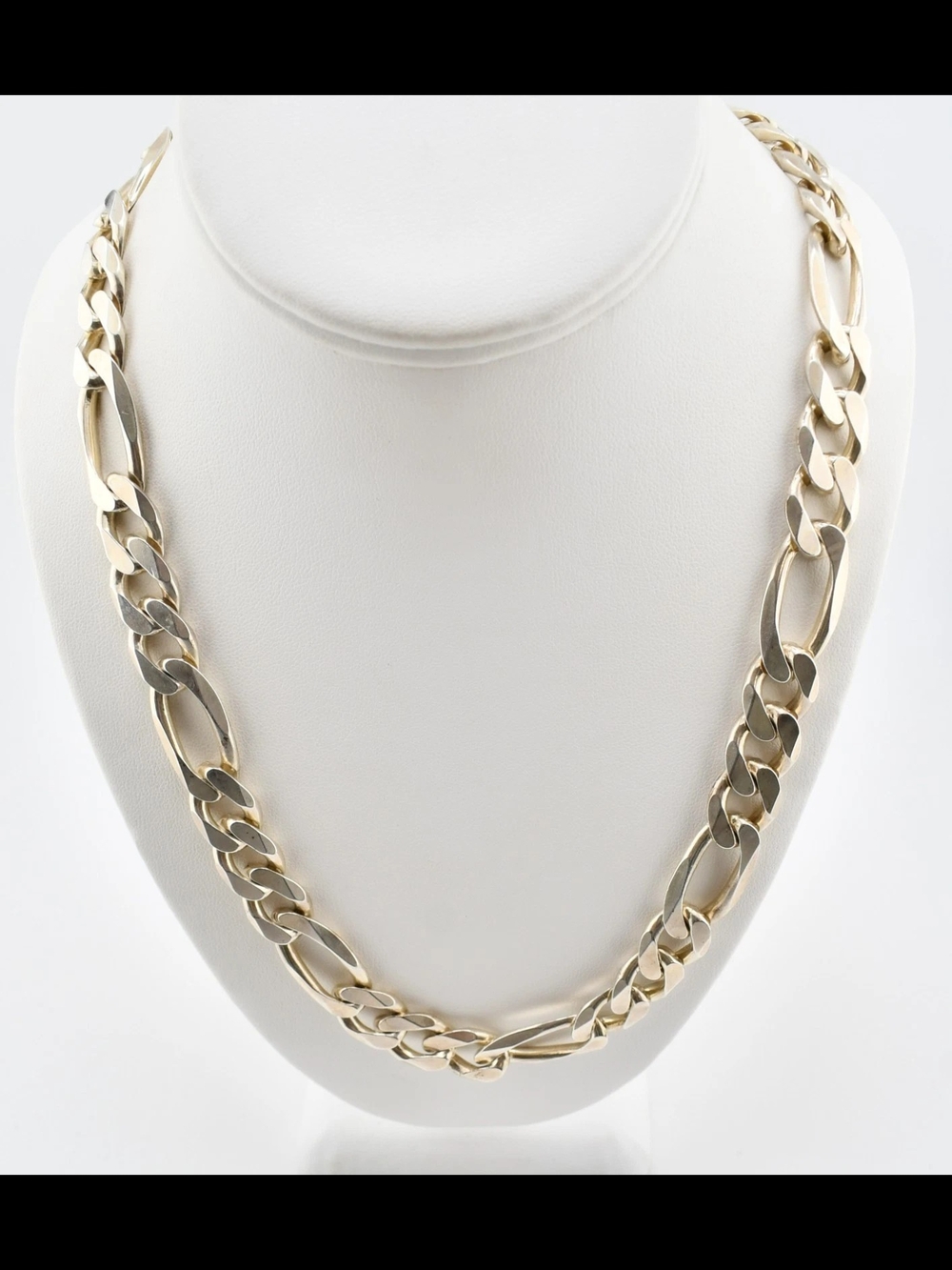 925 Italy Sterling Silver Chunky Men's Heavy Figaro 20.5" Chain Necklace
